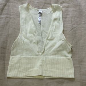 Urban Outfitters Seamless Plunge Cropped Tank Top